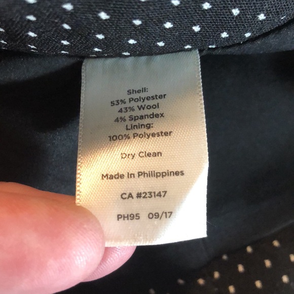 TALBOTS size 6 Polka-Dot FlatFront Pant Side-Zip - Picture 12 of 14